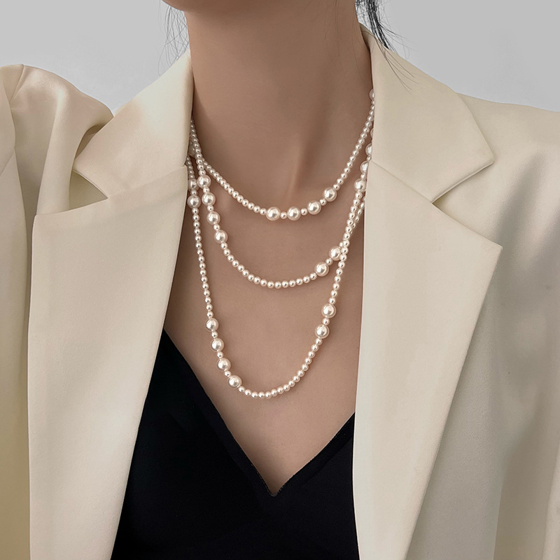 Vintage Long Multi Layered Pea - огляд і ціна Pearl Choker Necklace Vintage