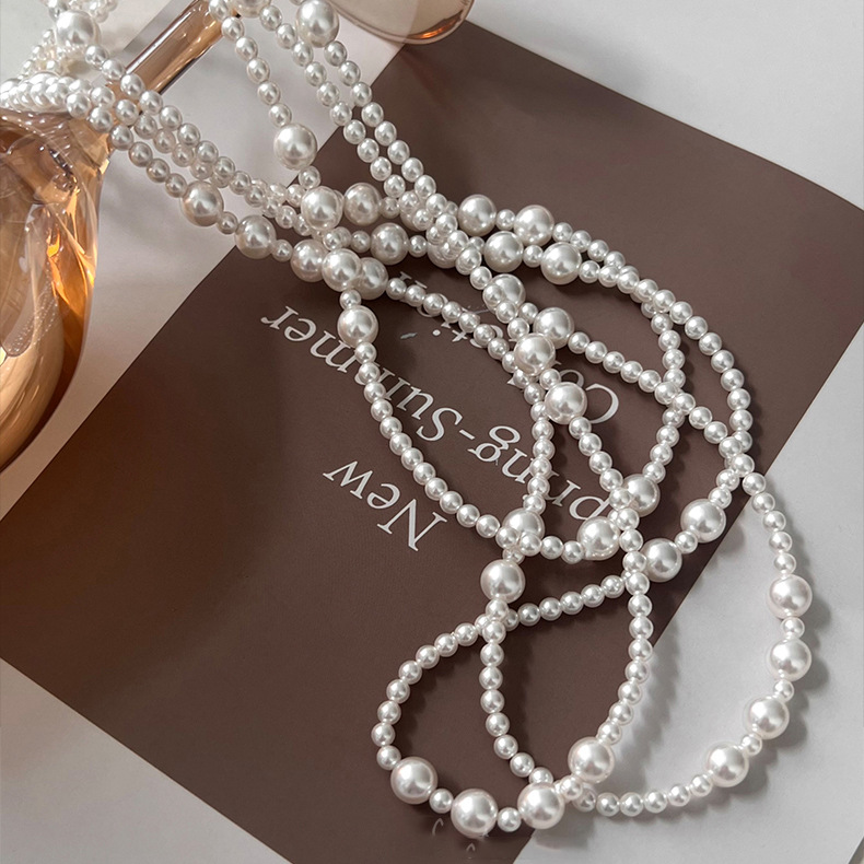 Vintage Long Multi Layered Pea - огляд і ціна Pearl Choker Necklace Vintage