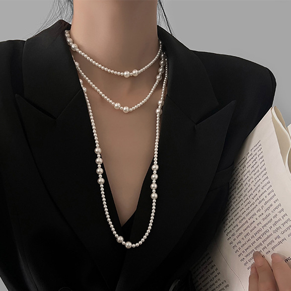 Vintage Long Multi Layered Pea - огляд і ціна Pearl Choker Necklace Vintage