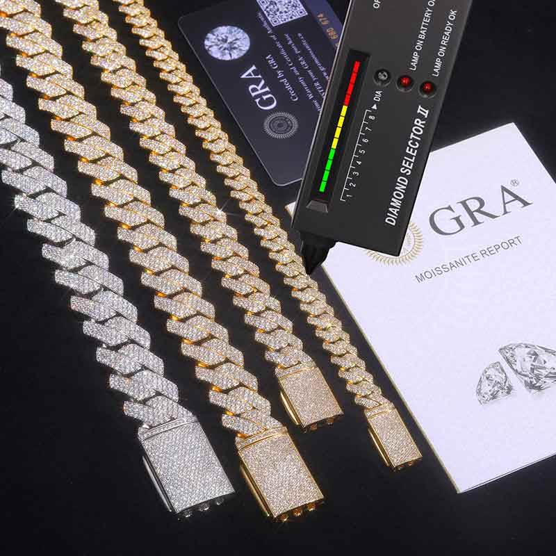 TUHE Unisex D Color Moissanite - огляд і ціна Cuban Link Chain 12Mm
