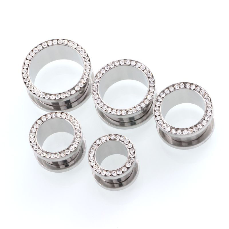 2 pcs/lot Crystal Ear Tunnel S - огляд і ціна Body Jewelry