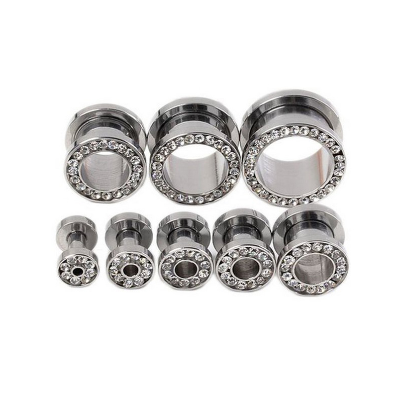2 pcs/lot Crystal Ear Tunnel S - огляд і ціна Body Jewelry