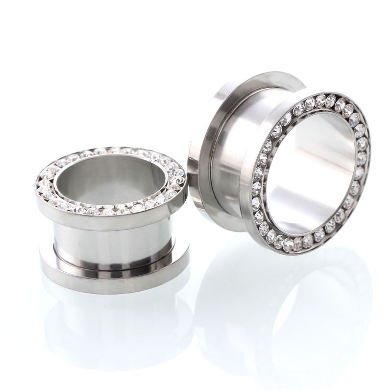 2 pcs/lot Crystal Ear Tunnel S - огляд і ціна Body Jewelry