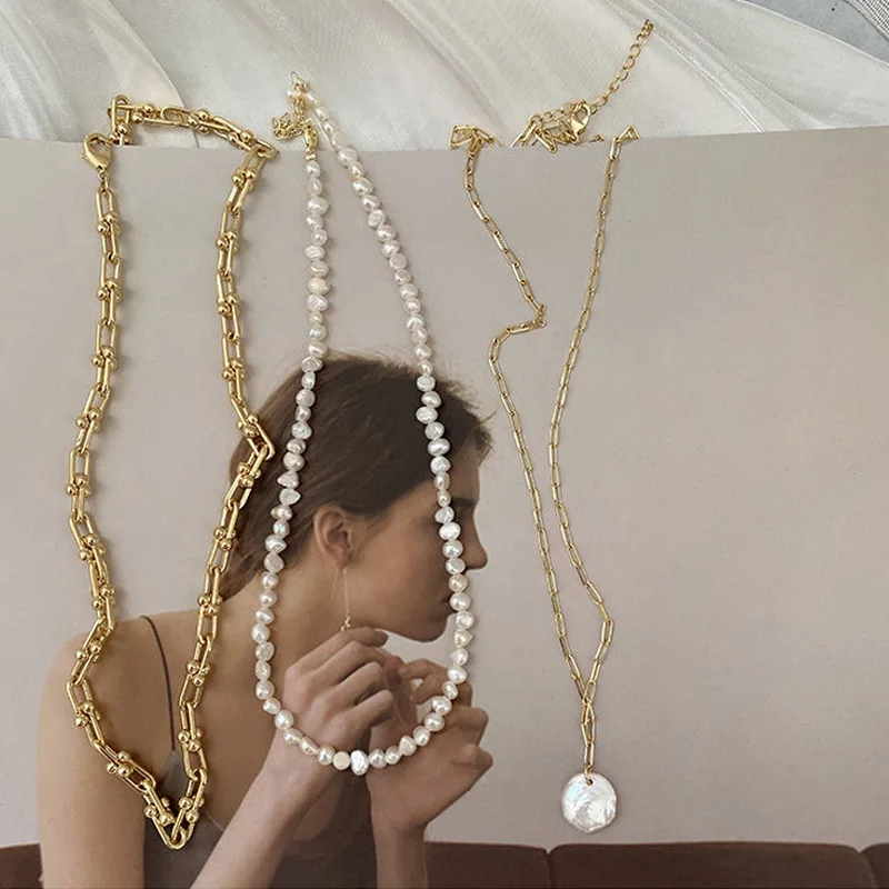 French Retro Link Chain Natura - огляд і ціна Pearl Choker Necklace Vintage