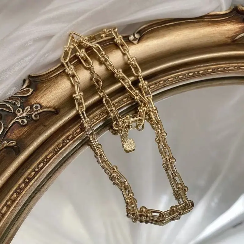 French Retro Link Chain Natura - огляд і ціна Pearl Choker Necklace Vintage