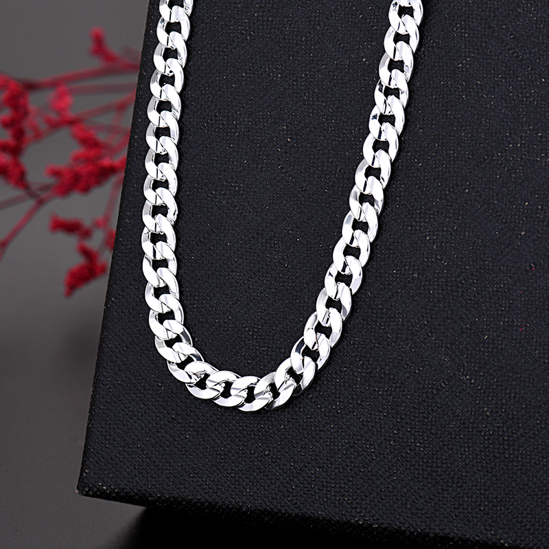Hot 925 sterling Silver charm  - огляд і ціна Cuban Link Chain 12Mm