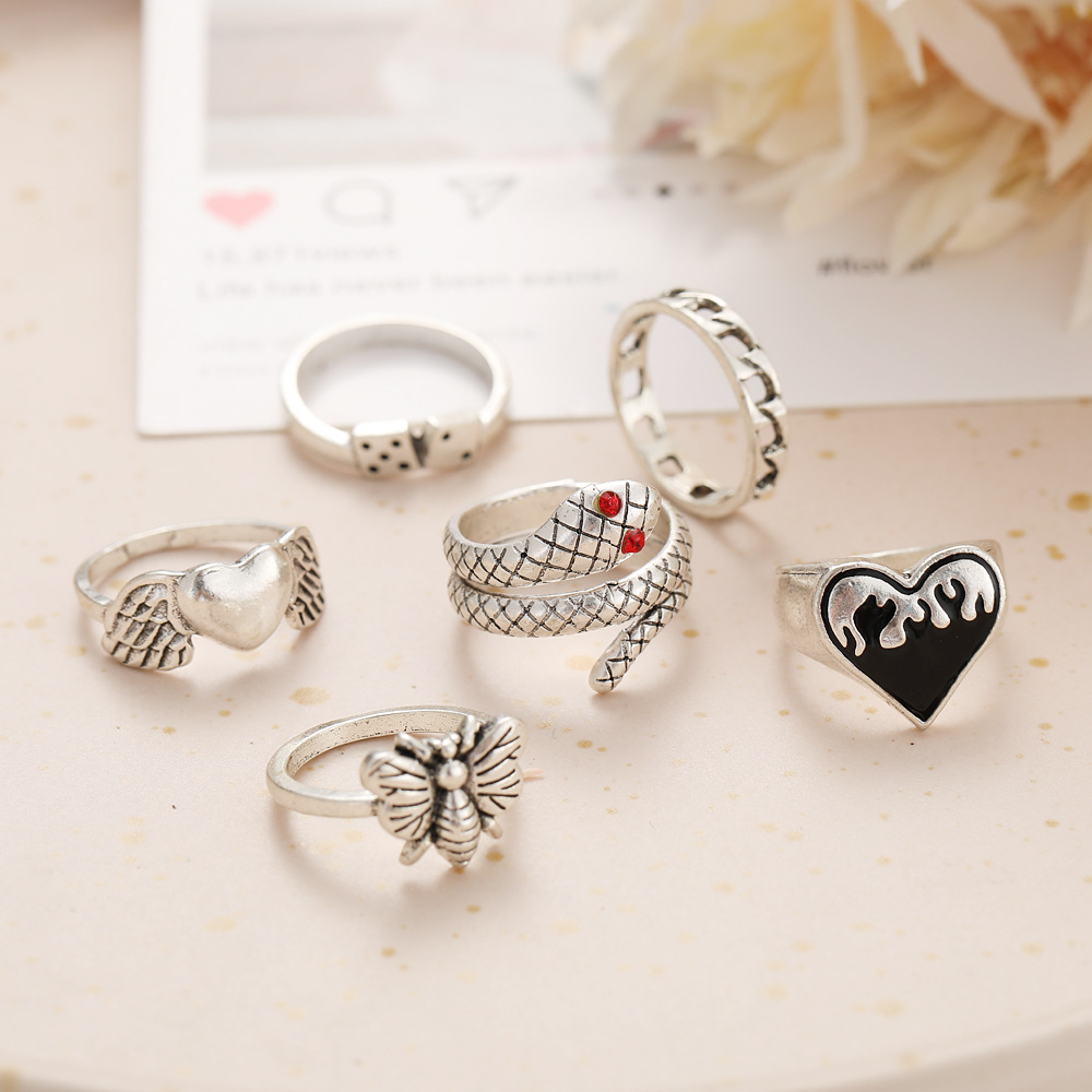 6Pcs Vintage Punk Snake Knuckl - огляд і ціна Vintage Punk Knuckle Rings Set