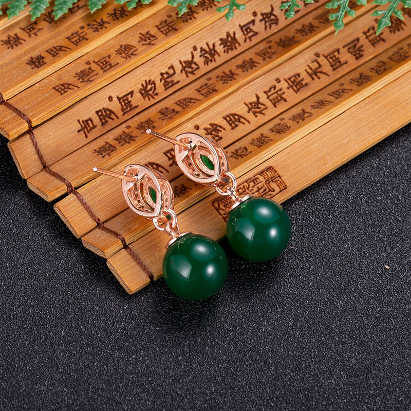 Natural Jade Bead Earrings Fas - огляд і ціна Earrings